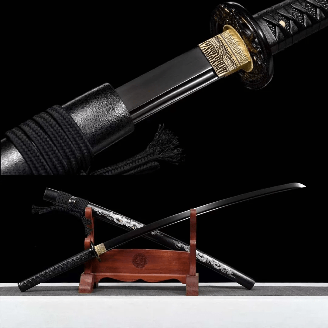 Black Blade Katana (1060 carbon steel) - Katana America