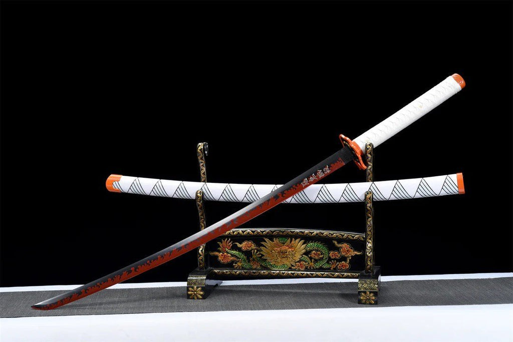 Rengoku Kyojuro Katana Sword (Carbon Steel 1060) - Katana America