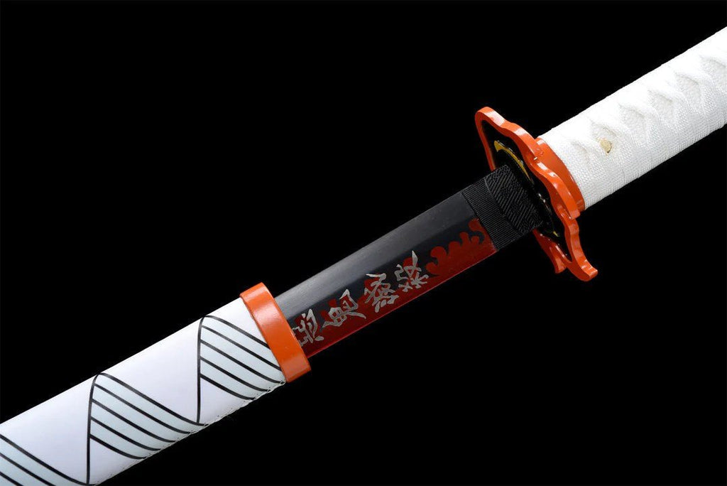 Rengoku Kyojuro Katana Sword (Carbon Steel 1060) - Katana America