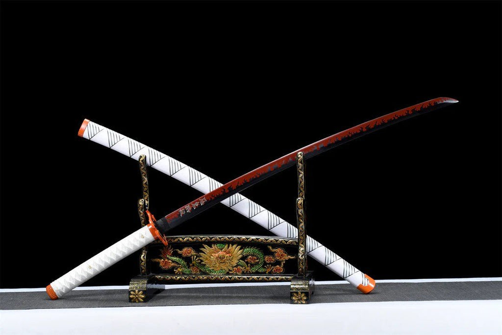 Rengoku Kyojuro Katana Sword (Carbon Steel 1060) - Katana America