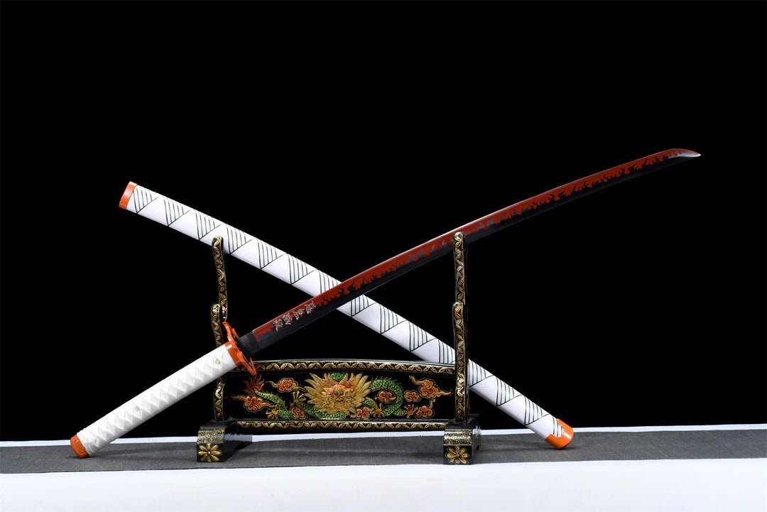 Rengoku Kyojuro Katana Sword (Carbon Steel 1060) - Katana America