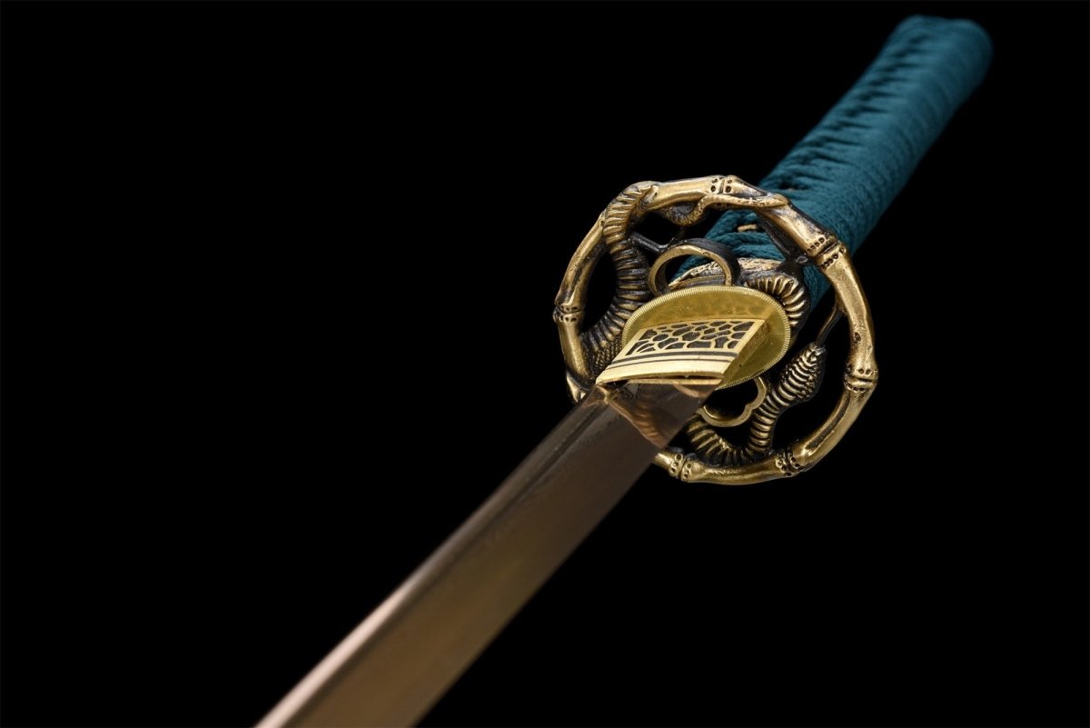 Spring Katana (Grilled Gold Damascus Steel) - Katana America